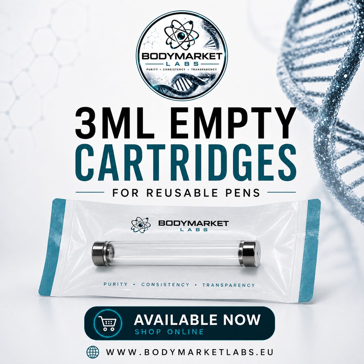Empty 3ml cartridges
